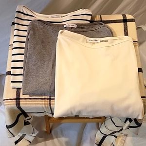 (3) CALVIN KLEIN ELBOW SLEEVE TOPS